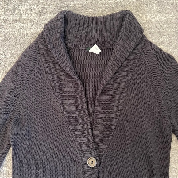 💚 GUC💚 J. CREW Charcoal Knit Cotton Long Cardigan - Picture 4 of 9